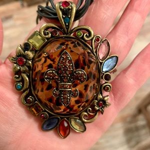 fleur de lis statement necklace